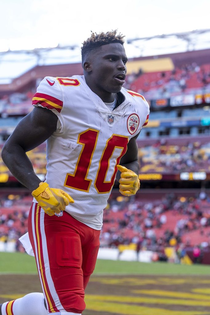 Tyreek Hill in a Kansas City Chiefs uniform